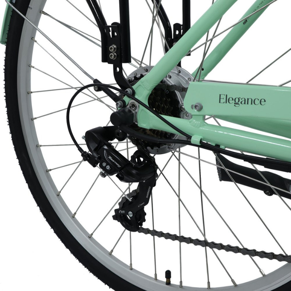 Dawes Elegance Low Step Electric Hybrid Bike 250W Mint Green - Pedal & Chain