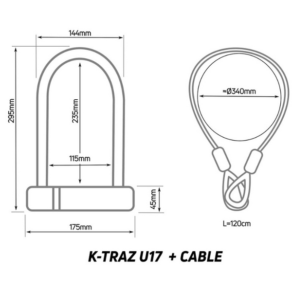 Zefal K-Traz U17 Cable eBike Lock - Pedal & Chain