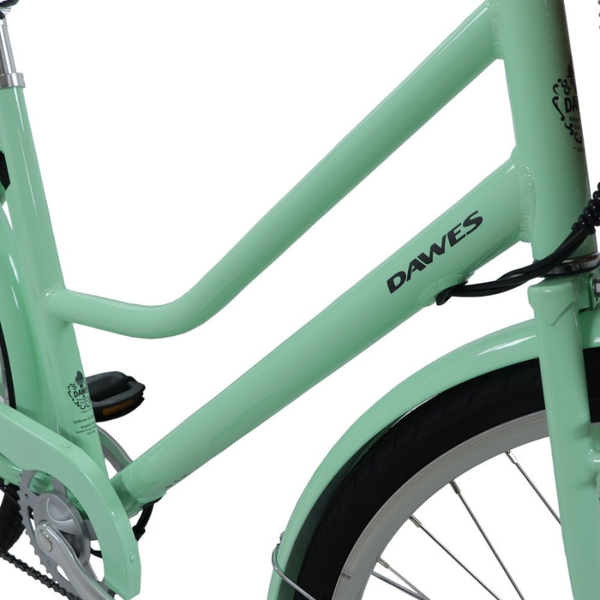 Dawes Elegance Low Step Electric Hybrid Bike 250W Mint Green - Pedal & Chain