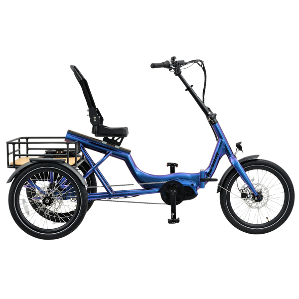 Revom T4 Semi Recumbent Folding Electric Tricycle 250W - Pedal & Chain