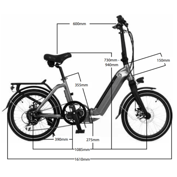 RooDog Cosmo Folding Electric Bike 250W RooDog