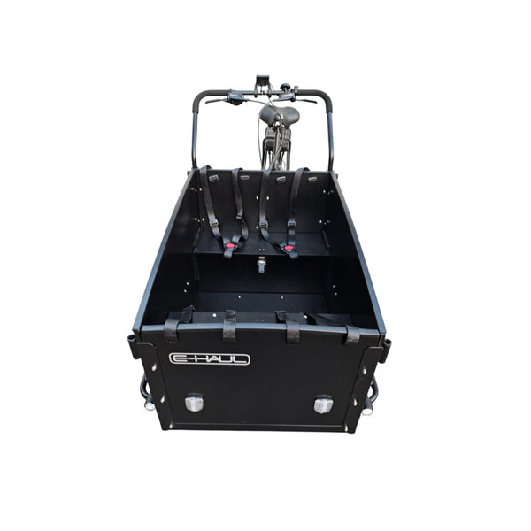 EMU E-Haul Cargo Electric Trike with Box & Cushion – Black - Pedal & Chain