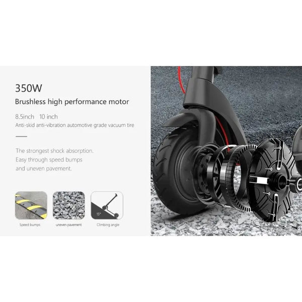 Cruzaa Commuta E-Scooter 350W Carbon Black - Pedal & Chain