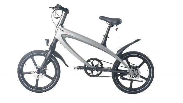 Cruzaa Electric Bike 240W City E-Byke Carbon Black - Pedal & Chain