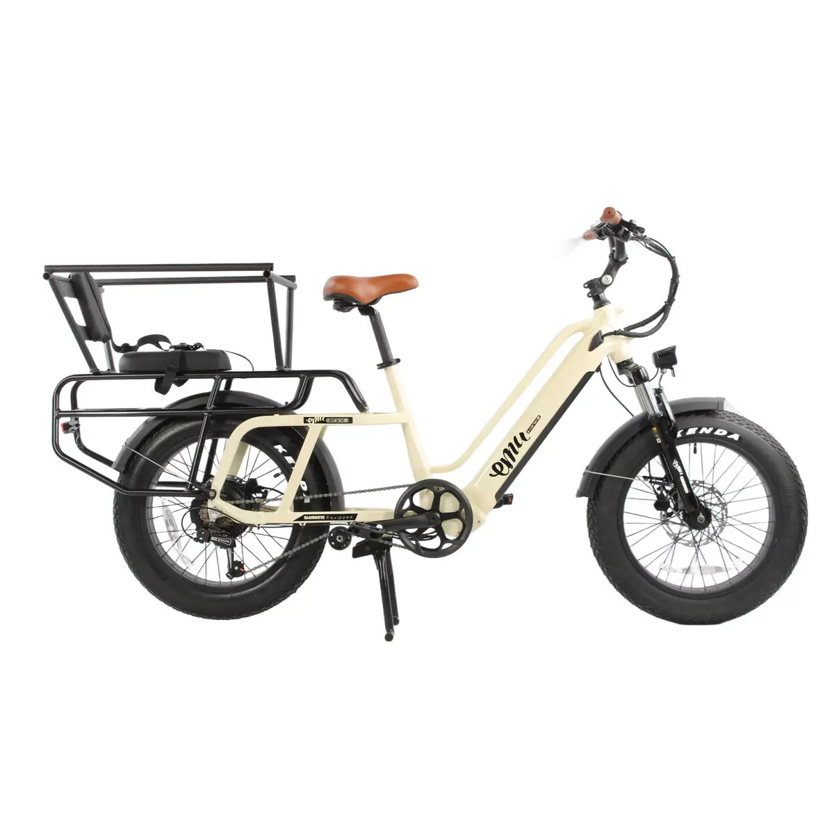 EMU Longtail Cargo Electric Bike with Kids Seat | Cream
