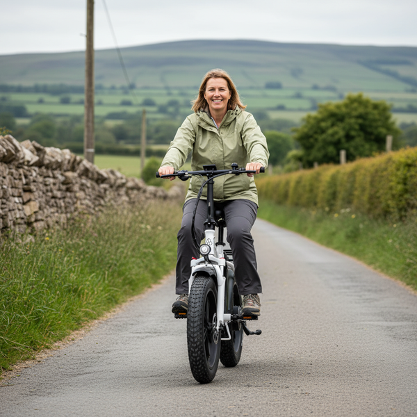 Hygge Vester Electric Folding Bike lifestyle image