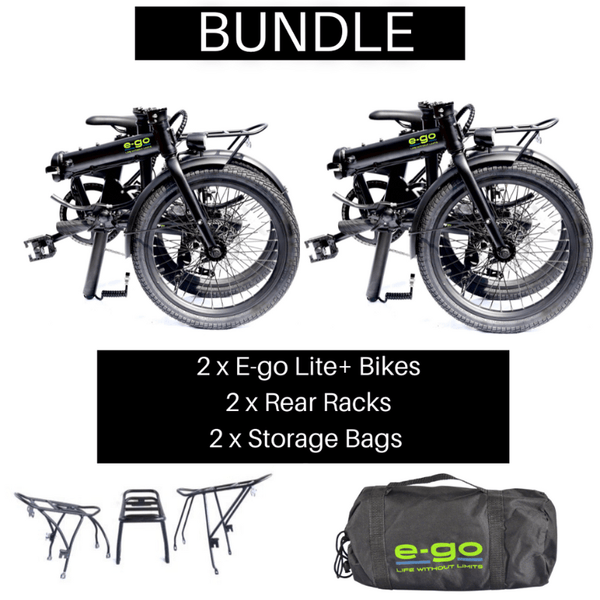 E-Go Lite+ (PLUS) Electric Folding Bike Bundle 250W E-Go