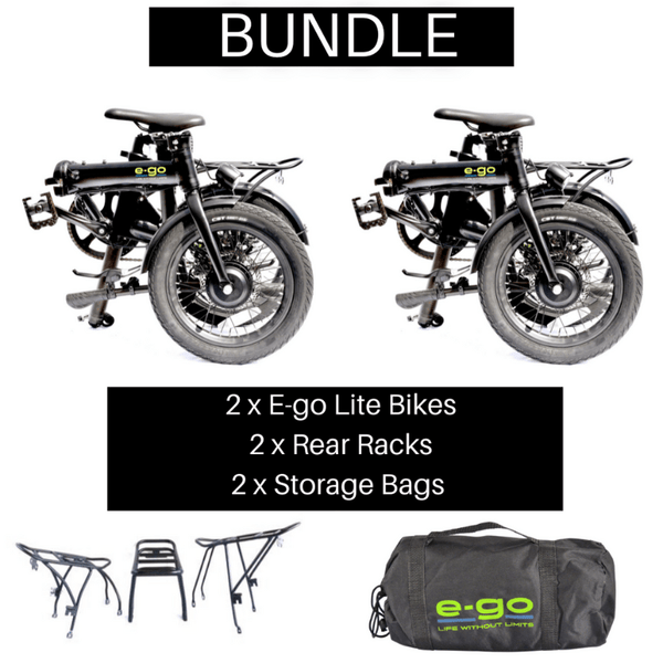 E-Go Lite Electric Folding Bike Bundle 250W E-Go