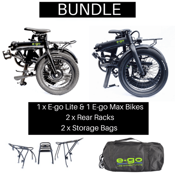 E-Go Lite & Max Electric Folding Bike Bundle 250W E-Go